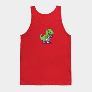 Cute Dino Smiling Cartoon Tank Top